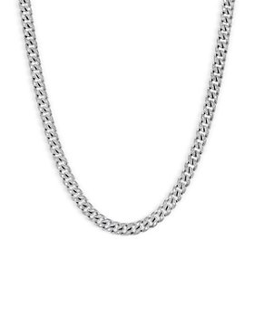 David Yurman - Curb Chain Necklace in Sterling Silver with Pavé Diamonds, 22"