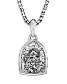 David Yurman - St. Anthony Amulet in Sterling Silver with Pavé Diamonds