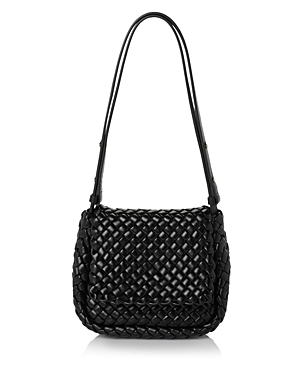 Shop Bottega Veneta Cobble Mini Shoulder Bag In Black/gold