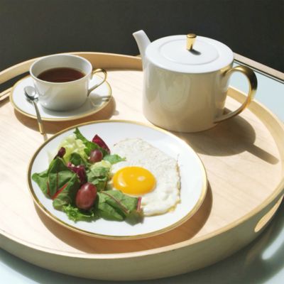 Golden Edge 6" Canape Bread Plate, Set of 2