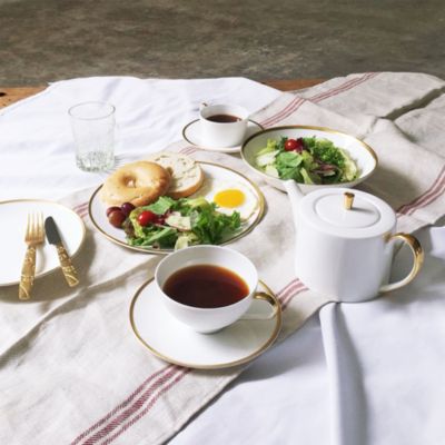 Golden Edge 6" Canape Bread Plate, Set of 2