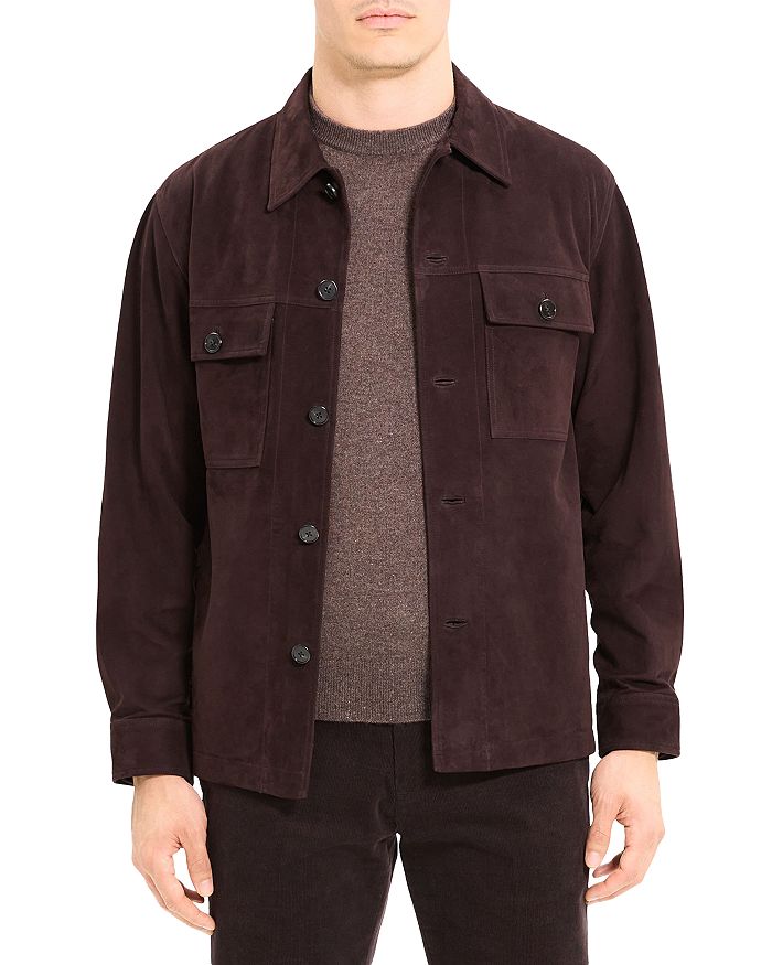 Theory Closson Suede Shirt Jacket | Bloomingdale's