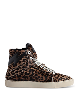 Shop Zadig & Voltaire Women's High Flash Lace Up High Top Sneakers In Heritage