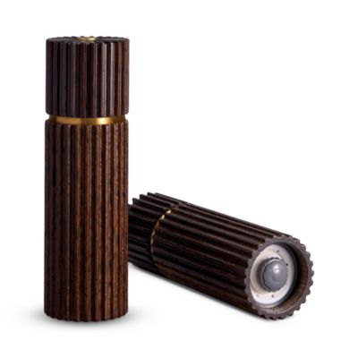 Hand Carved Ribbed Salt and Pepper Mills