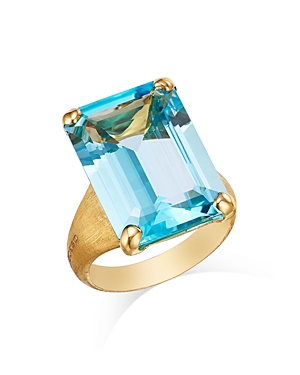 Marco Bicego 18k Yellow Gold Unico Blue Topaz Statement Ring In Blue/gold
