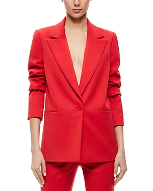 Alice And Olivia Denny Boyfriend Blazer In Perfect Ruby