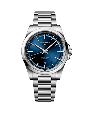 Shop Longines Conquest Watch, 41mm In Blue/silver