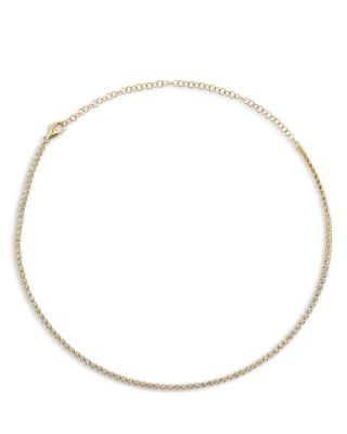 Moon & Meadow - 14K Yellow Gold Diamond Tennis Necklace, 13"-18"