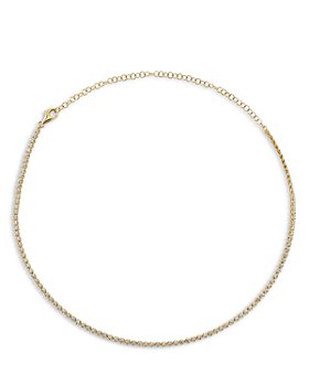 Moon & Meadow - 14K Yellow Gold Diamond Tennis Necklace, 13"-18"