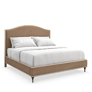 Caracole Fontainebleau Platform Bed, Queen In Tan