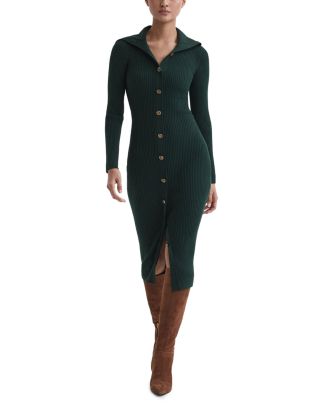 REISS Maria Knitted Button Front Dress | Bloomingdale's Women