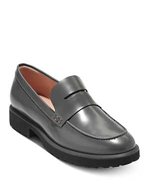 Shop Cole Haan Women's Geneva Slip On Penny Loafer Flats In Pavement