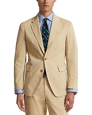 Shop Polo Ralph Lauren Garment Dyed Chino Unconstructed Trim Fit Suit Jacket In Tan