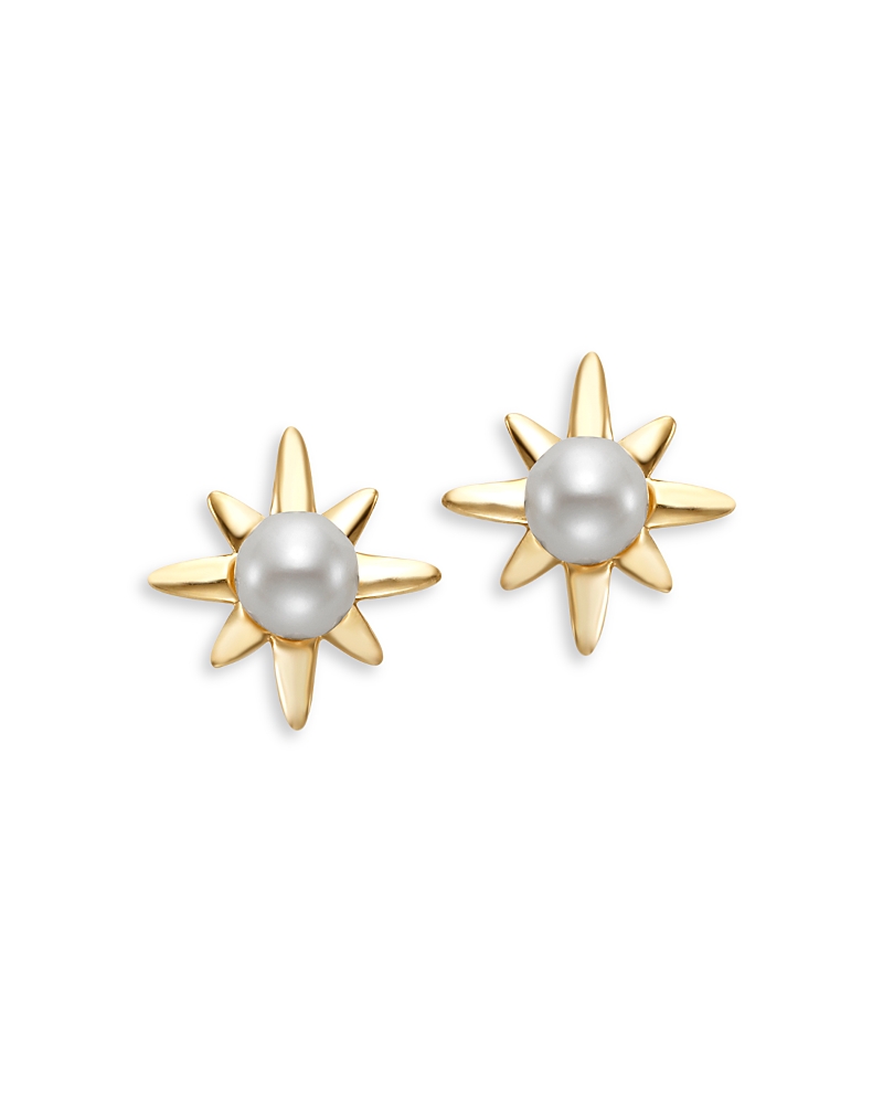 Bloomingdale’s Fine Collection Cultured Freshwater Pearl Star Stud Earrings in 14K Yellow Gold