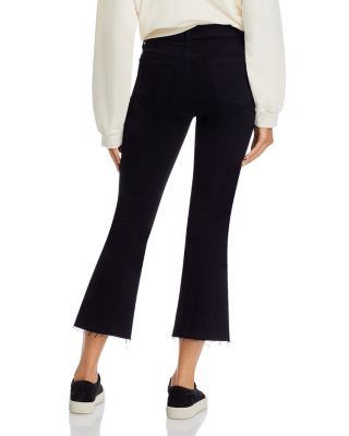 Kendra High Rise Crop Flare Jeans in Black