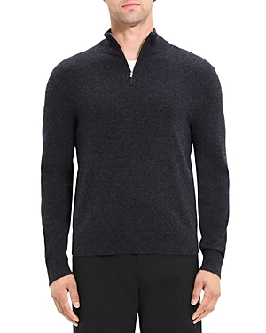 Shop Theory Hilles Quarter Zip Cashmere Sweater In Wheat