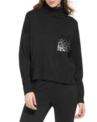 DKNY Womens Pink Wool Turtleneck Sweater P Size main image 1