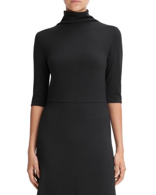 Elbow Sleeve Turtleneck Dress