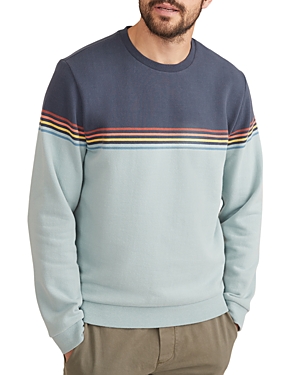 Shop Marine Layer Sunset Stripe Sweatshirt In Blue Color