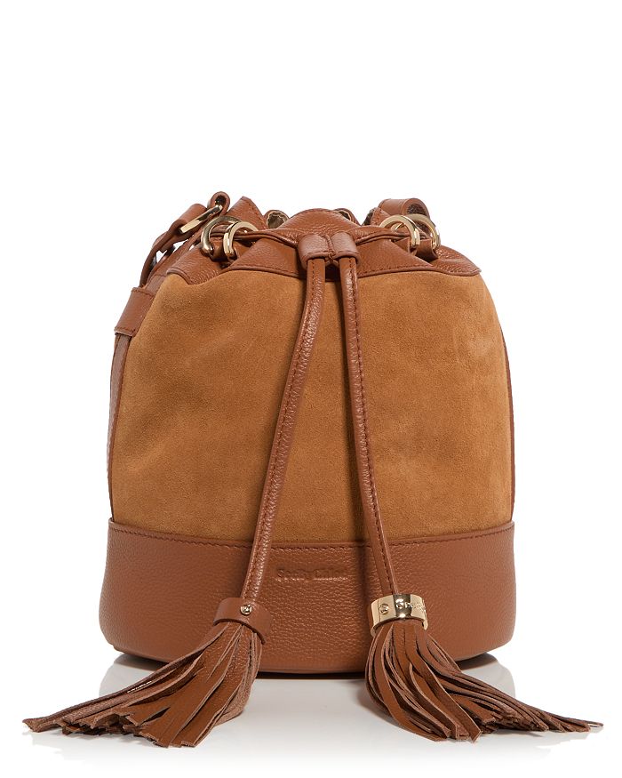 Mini Crossbody Handbags Cute Suede Bucket Bag Organizer Small Tassel