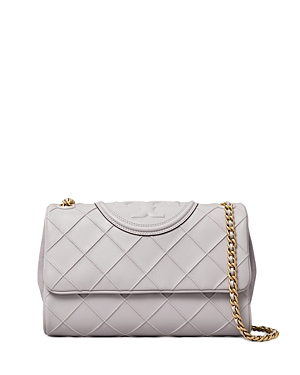 Tory Burch Fleming Soft Convertible Shoulder Bag In Bay Gray