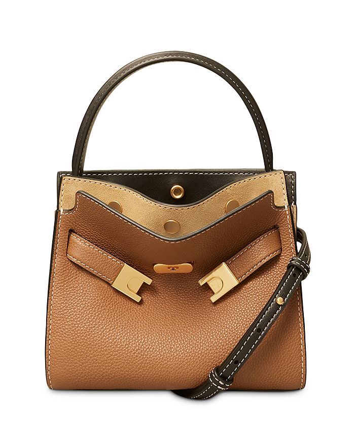 Tory Burch Lee Radziwill Petite Double Bag In Brown