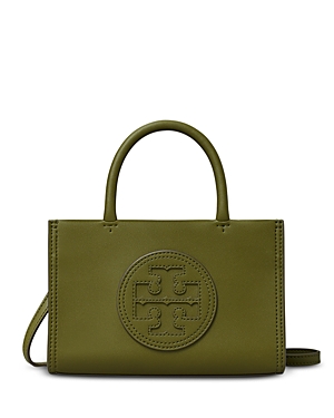 Tory Burch Ella Mini Bio Tote In Olive Green/silver