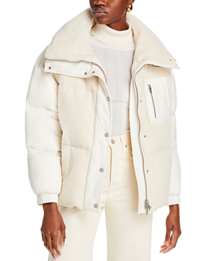 Moose Knuckles Elmira Sherpa Down Puffer Jacket In Ivory