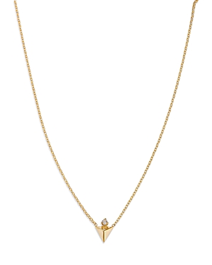 Zoë Chicco 14k Gold Diamond Pyramid Pendant Necklace In Gold