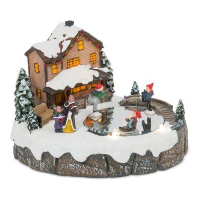 Lighted Musical Village with Skaters