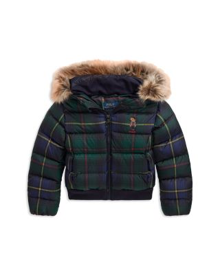 Ralph Lauren Girls Polo Bear Plaid Down Puffer Jacket Little Kid Bloomingdale s