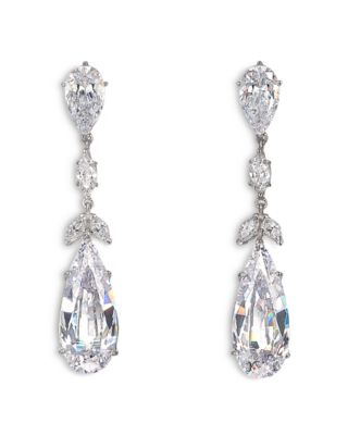 Anabela Chan - 18K White Gold-Plated Sterling Silver Simulated Diamond Calla Lily Drop Earrings
