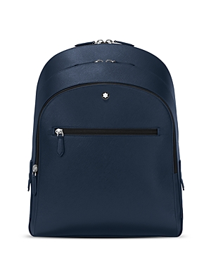 Shop Montblanc Sartorial Leather Backpack In Blue