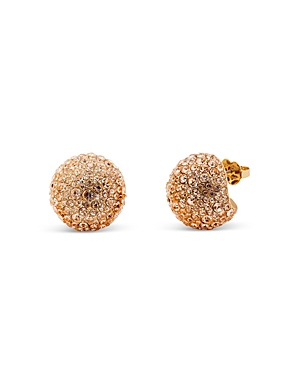 kate spade new york Fit For A Queen Pave Dome Stud Earrings in Gold Tone