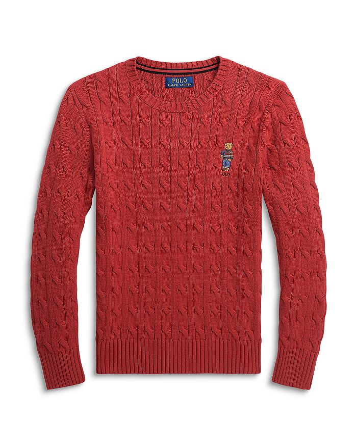 Ralph Lauren Boys' Polo Bear Cable Knit Sweater - Big Kid | Bloomingdale's