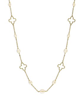 Bloomingdale's - Cultured Freshwater Pearl Flower Collar Necklace in 14k Yellow Gold, 16.5"