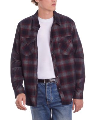 The Kooples - Classic Fit Long Sleeve Brushed Snap Front Shirt