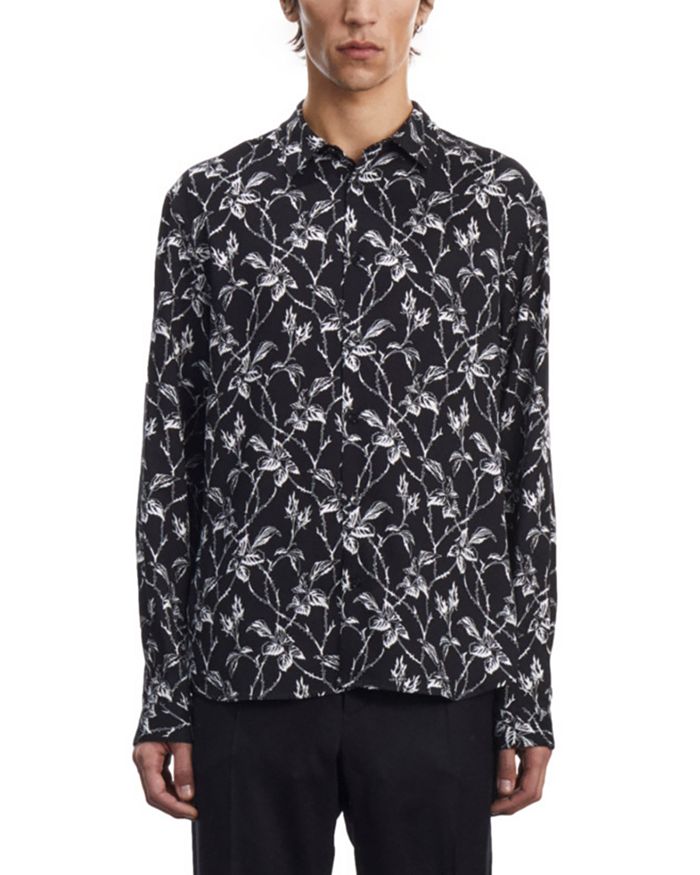 The Kooples Spicky Leaves Printed Straight Fit Button Down Shirt ...