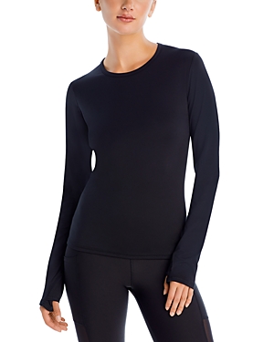 Aqua Long Sleeve Yoga Top With Thumbholes - 100% Exclusive In Black