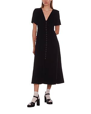Velvet Short Sleeve Midi Dress