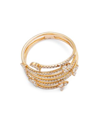 Diamond Multirow Arrow Ring in 14K Yellow Gold, 0.55 tcw 