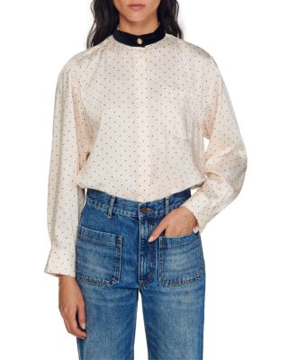 Sandro - Precy Contrast Collar Shirt