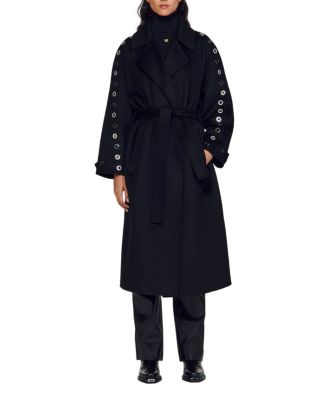 DOUBLE SHADE TRENCH COAT(－) Sandro Daphny Double Breasted Trench Coat | Bloomingdale's