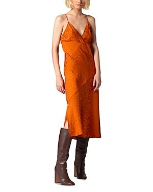 Shop Equipment Leo V Neck Midi Dress In Autumn Maple