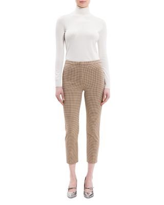 Slim Fit Cropped Houndstooth Pants 