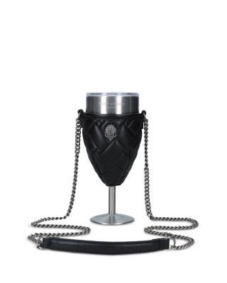 KURT GEIGER LONDON - Stainless Steel Travel Wine Glass & Leather Holder
