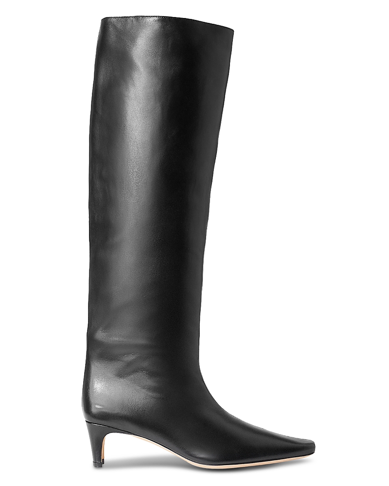 Staud Women's Wally Mid Heel Knee High Boots In Black