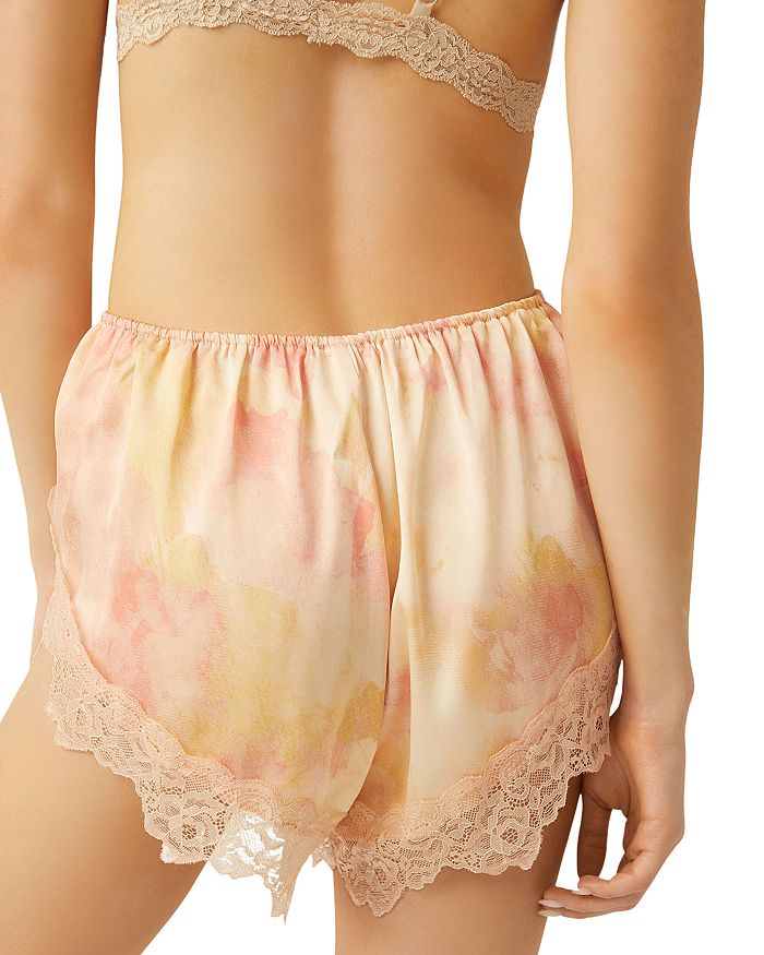 Shop Free People Moonbeams Lace Trim Satin Shorts In Sweet Comb