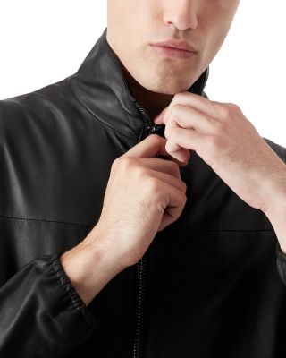 ジャケット・アウター EMPORIO ARMANI Full Zip Leather Jacket A｜X ARMANI EXCHANGE mens Fitted Full Zip Eco Faux Leather
