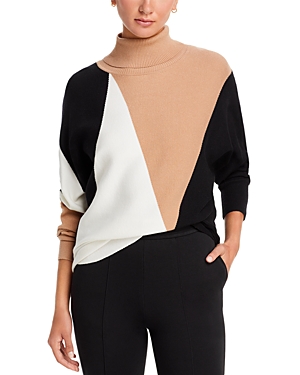 Sioni Dolman Sleeve Turtleneck Sweater In Allspice/black/eggshell